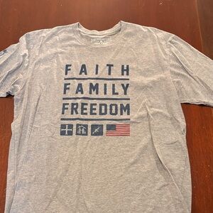 Light Gray Tee - Faith Family Freedom Design